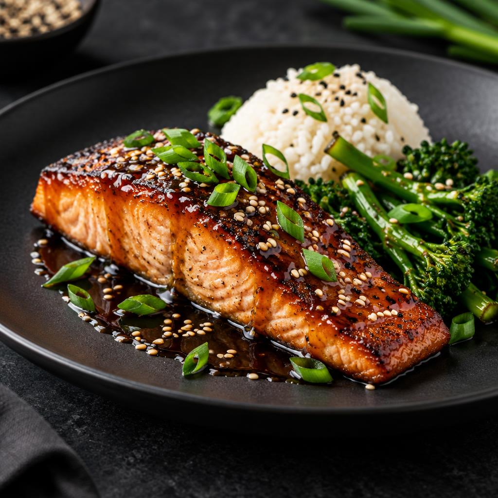 Crispy Salmon with Buckwheat Honey & Soy